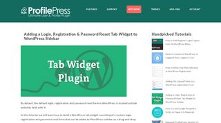 
                            7. Adding a Login, Registration & Password Reset Tab Widget to ...