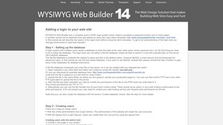 
                            9. Adding a login to your web site - WYSIWYG Web Builder