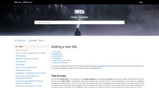 
                            11. Adding a new title - IMDb | Help