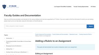 
                            11. Adding a Rubric to an Assignment | Blackboard Learn | Faculty Guides ...