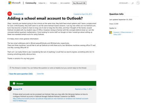 
                            5. Adding a school email account to Outlook? - Microsoft Community