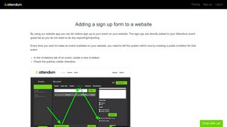 
                            7. Adding a sign up form to a website - Attendium