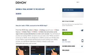 
                            12. ADDING A TIDAL ACCOUNT TO THE HEOS APP - Denon - Service