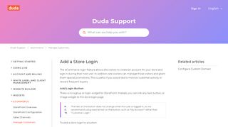 
                            13. Adding an eCommerce Store Login – Duda Support