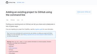 
                            7. Adding an existing project to GitHub using the command line - GitHub ...