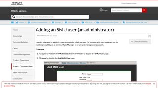 
                            12. Adding an SMU user (an administrator) - Hitachi Vantara Knowledge
