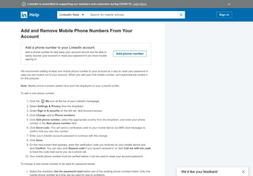 
                            10. Adding and Removing Mobile Phone Numbers From Your Account ...