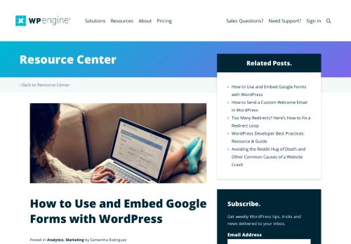 
                            11. Adding and Using Google Forms with WordPress | WP Engine®