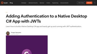 
                            9. Adding Authentication to a Native Desktop C# App with JWTs - Auth0