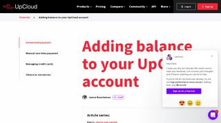 
                            11. Adding balance to your account - UpCloud