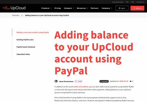 
                            13. Adding balance to your account using PayPal - UpCloud