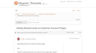 
                            1. Adding Breadcrumbs to Customer Account Pages - Magento Forums