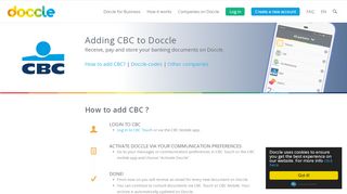 
                            4. Adding CBC to Doccle. Centralize your banking documents on Doccle.