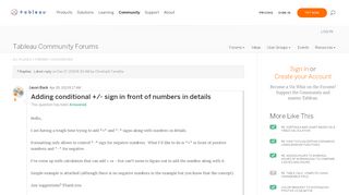 
                            4. Adding conditional +/- sign in front of numbers... |Tableau ...