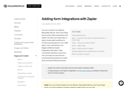 
                            11. Adding form integrations with Zapier – Squarespace Help