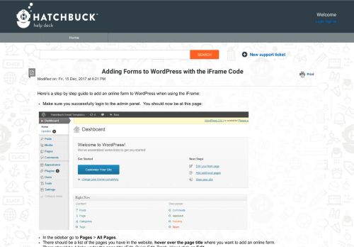 
                            13. Adding Forms to WordPress with the iFrame Code : hatchbuck