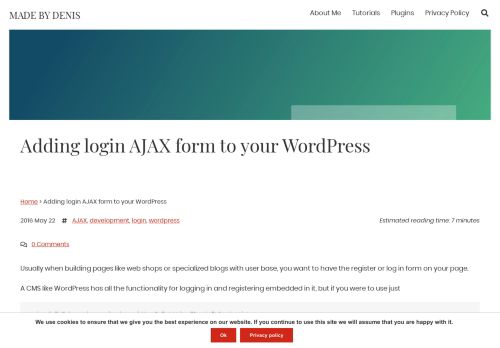 
                            8. Adding login AJAX form to your WordPress – Made by Denis