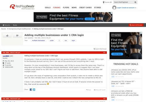 
                            7. Adding multiple businesses under 1 CRA login - RedFlagDeals.com Forums