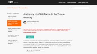 
                            13. Adding my Live365 Station to the TuneIn directory – Live365