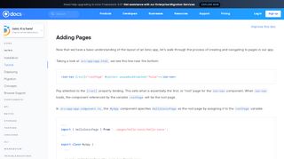 
                            2. Adding Pages - Tutorial - Ionic