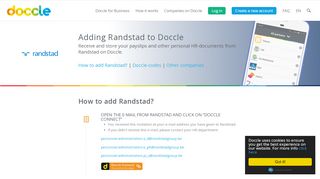 
                            6. Adding Randstad to Doccle. Receive and store your payslips on Doccle.
