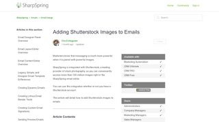 
                            8. Adding Shutterstock Images to Emails – SharpSpring