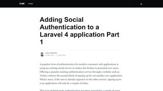
                            3. Adding Social Authentication to a Laravel 4 application Part 1 - Culttt