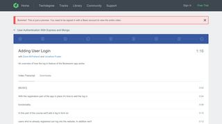 
                            4. Adding User Login | User Authentication With Express ... - Treehouse