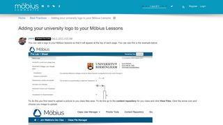 
                            5. Adding your university logo to your Möbius Lessons | Möbius Community