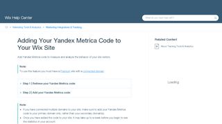 
                            10. Adding Your Yandex Metrica Code to Your Wix Site | Help Center | Wix ...