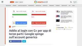 
                            9. Addio al login con G+ per le app di terze parti | SmartWorld