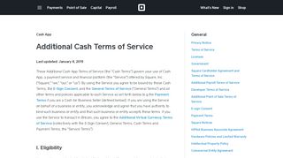 
                            9. Additional Cash Terms of Service - Square
