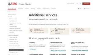 
                            4. Additional services for credit cards | UBS Switzerland
