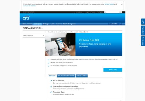 
                            4. Additional Services | One Bill | Bill Payment - Citibank Singapore