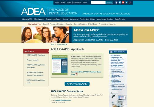 
                            3. ADEA CAAPID: Applicants - American Dental Education Association