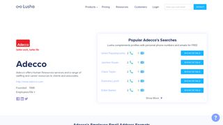 
                            7. Adecco - Email Address Format & Contact Phone Number - Lusha