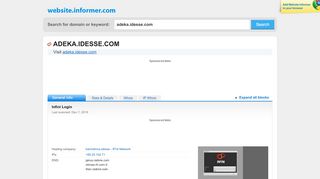 
                            2. adeka.idesse.com at WI. Infini Login - Website Informer