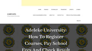 
                            5. Adeleke University: How To Register Courses, Pay School Fees And ...