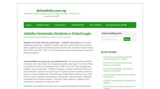 
                            6. Adeleke University Students e-Portal Login - Schoolinfo.com.ng