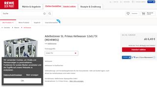 
                            13. Adelholzener St. Primus Heilwasser 12x0,75l bei REWE online ...