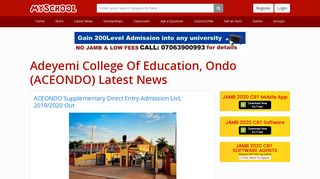 
                            10. Adeyemi College Of Education, Ondo (ACEONDO) Latest News ...