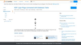 
                            8. ADF Login Page connected with Database Table - Stack Overflow