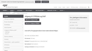 
                            7. Adgang til CPRWeb og DAP - CPR-kontoret