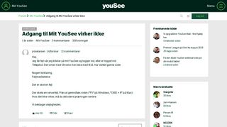 
                            8. Adgang til Mit YouSee virker ikke - YouSee Forum