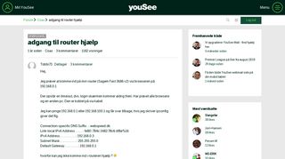 
                            8. adgang til router hjælp - YouSee Forum