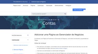 
                            9. Adicione uma Página ao Gerenciador de Negócios ... - Facebook