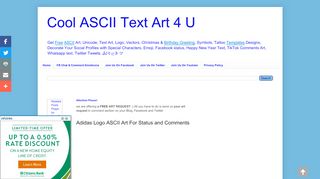 
                            2. Adidas Logo ASCII Art For Status and Comments | Cool ASCII Text Art ...