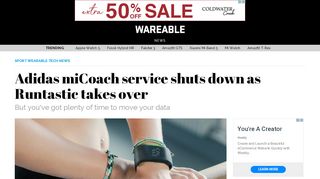 
                            10. Adidas miCoach service shuts down as Runtastic takes over