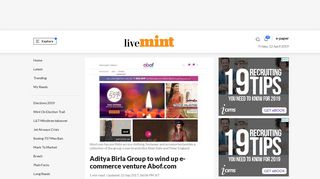 
                            11. Aditya Birla Group to wind up e-commerce venture Abof.com - Livemint