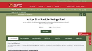 
                            7. Aditya Birla Sun Life Savings Fund | Savings Fund - ABSLMF